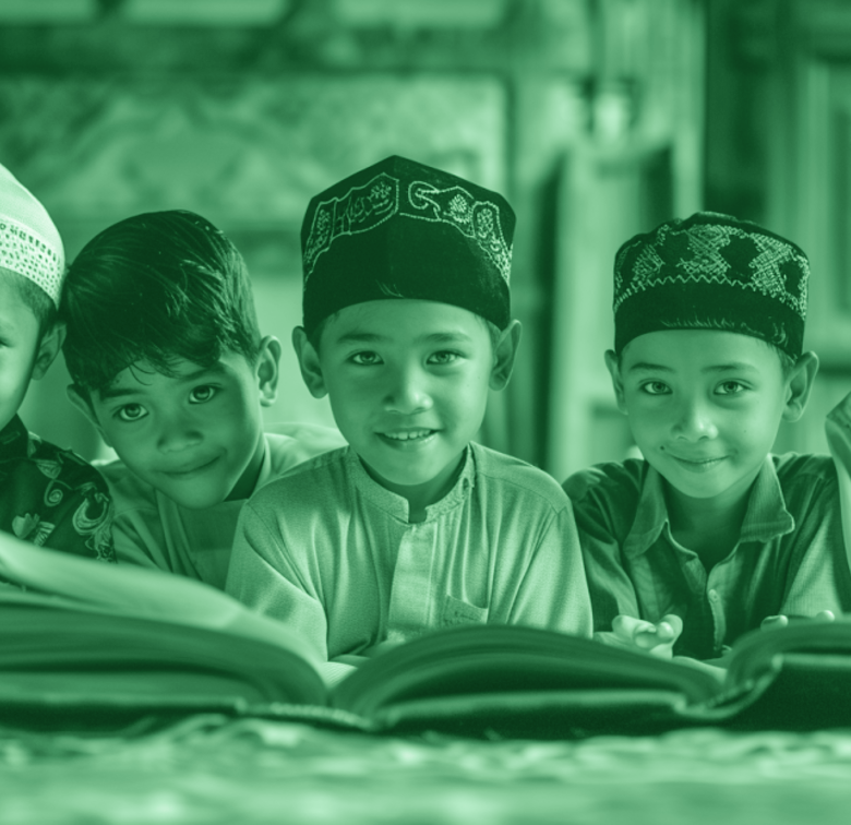 Kinder lernen gemeinsam aus Büchern – Bildungsförderung Nezir Europe